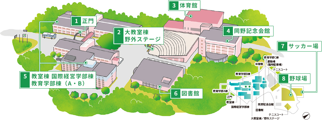 キャンパスの地図