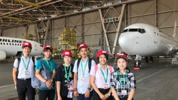 【国際経営学部】平林ゼミの学生たちが羽田空港JAL工場とSKY MUSEUMを見学